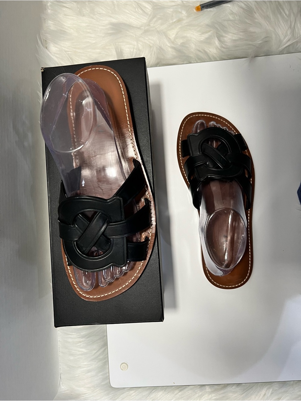 Coach Issa Black Leather Slide Sandal - Picture 5 of 7